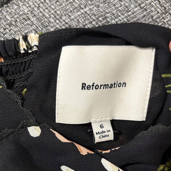 Reformation Lela Black Floral Midi Dress - Picture 3 of 5